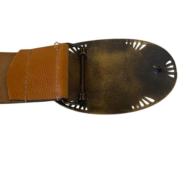 Chico’s Genuine Leather Belt With Stone Embedded Buckle Tan Size Small main image 2